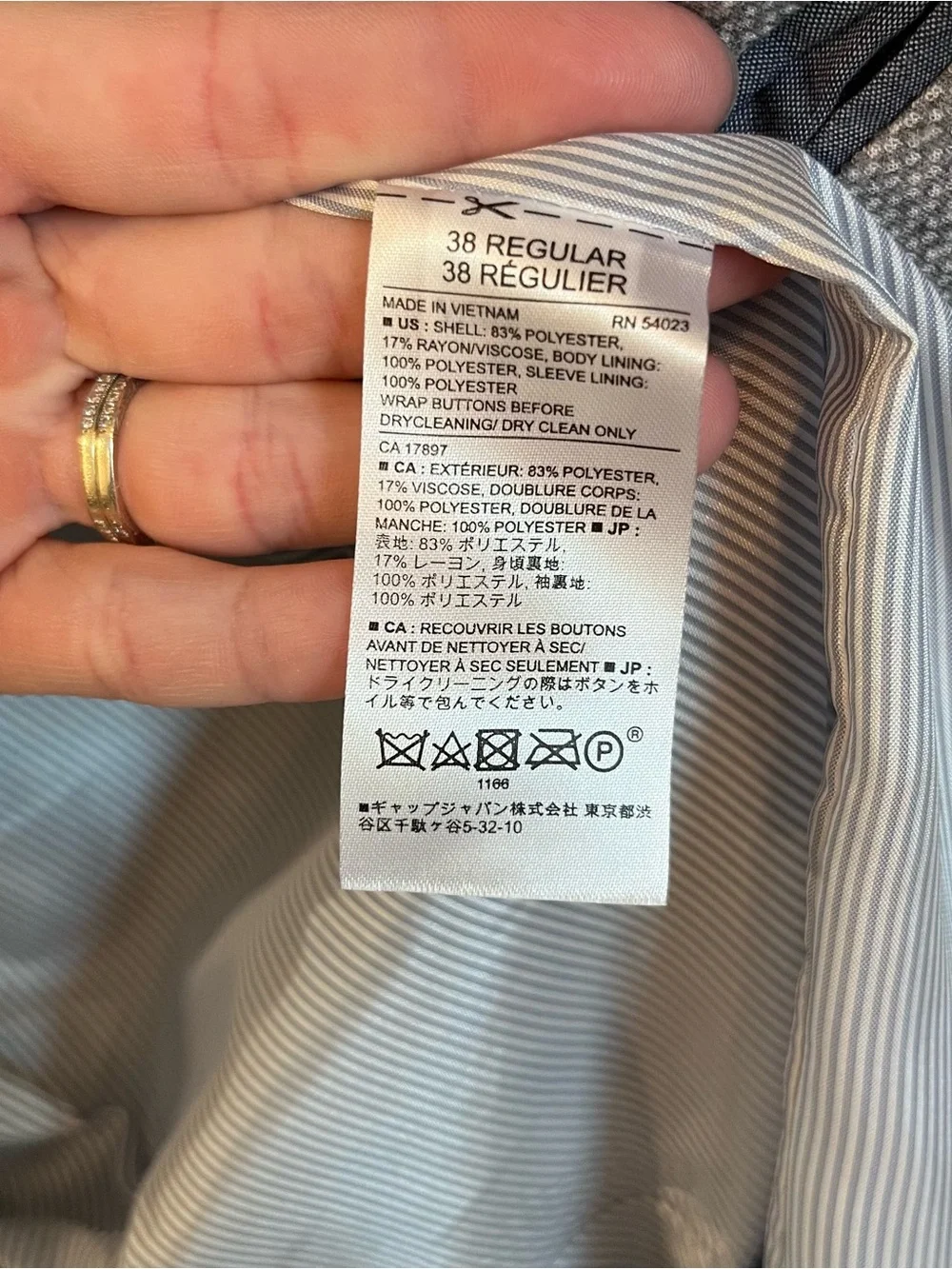 Banana Republic Mens Suit Jacket Size 38R Gray Two Button Sport Coat Preppy